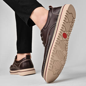 Factory Wholesale Men's British Trend <b>Blue</b> Casual Leather <b>Shoes</b> Large Size 48 Closed Toe Height Increasing Autumn Season - Product Image 6