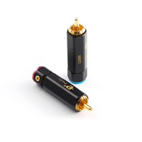 Hi-End non soudé plaqué or cuivre AV 9mm mâle RCA prise Audio fil connecteur Audio répartiteur et convertisseurs