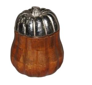 Elegant <b>Wooden</b> Brinjal <b>Bowl</b> 65% Natural Mango Wood & 35% Aluminium Decorative Handcrafted Serveware for Dining & Gifting Use - Product Image 1