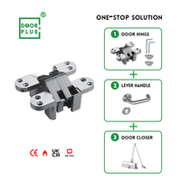 Doorplus 180 degrés dissimulé en acier inoxydable finition argentée charnière de porte cachée à pivot robuste 3D ajuster la fermeture douce portes modernes