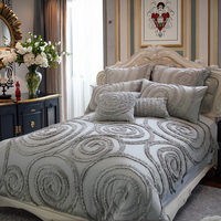Ensemble de couettes modernes Super King Farmhouse personnalisable tufté moelleux brodé plat microfibre écologique toutes saisons