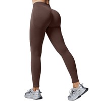 Leggings en velours ultra-élastiques pour femmes, style influenceur, taille très haute, effet ventre plat et rehausseur de fesses, pour musculation et yoga