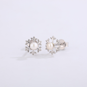 Natural Freshwater Pearl <b>Stud</b> Earrings S925 Sterling <b>Silver</b> Jewelry for Women Elegant Round Minimalist Wedding Bridal Gift - Product Image 3