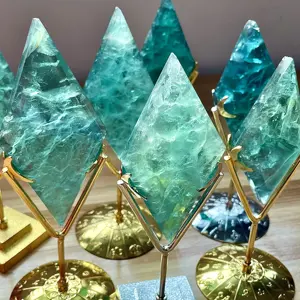 Hot Sale Natural Crystals Healing Stone Green Fluorite Slab Slice For Decoration Fengshui