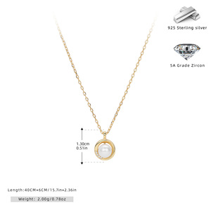 Conjunto <span class=keywords><strong>de</strong></span> <span class=keywords><strong>Collar</strong></span> <span class=keywords><strong>y</strong></span> <span class=keywords><strong>Aretes</strong></span> <span class=keywords><strong>de</strong></span> <span class=keywords><strong>Plata</strong></span> Esterlina 925 con Perlas, Joyería Elegante <span class=keywords><strong>y</strong></span> Minimalista para Mujer, Regalo Perfecto para Cumpleaños - Product Image 4