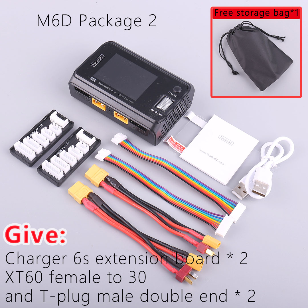 ToolkitRC M6D V3 500W 15A DCデュアルチャネルMINIスマート充電器放