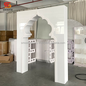 LEDA Wedding Birthday Decor New Arrival Customized Detachable White Indian Wind Large Stage Acrylic <b>Backdrop</b> - Product Image 3