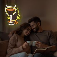 Enseigne néon personnalisée en forme de verre à vin pour propriétaires de bars et pubs, avec lumière LED USB à intensité variable pour la décoration de bars et de pubs
