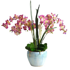 Orchidea Artificiale <span class=keywords><strong>in</strong></span> <span class=keywords><strong>Vaso</strong></span>, Orchidea Bianca <span class=keywords><strong>in</strong></span> Seta, Finta Phalaenopsis <span class=keywords><strong>in</strong></span> <span class=keywords><strong>Vaso</strong></span>, Fiore Finto per Decorazione Casa - Product Image 5