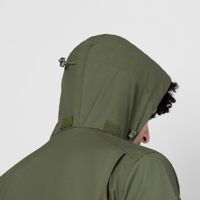 Veste de safari Falcon de haute qualité unisexe verte Ranger décontractée avec fermeture éclair, imperméable, coupe-vent, respirante, col montant, capuche, pour le printemps