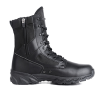 Bottes tactiques noires mi-mollet avec fermeture éclair, légères, pour homme et femme
