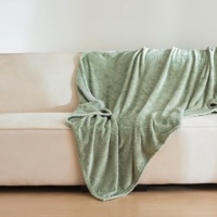 Logo kustom 230GSM selimut flanel potongan bunga untuk tempat tidur Sofa kasual selimut tidur siang dapat membuat bantal