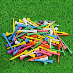 Wholesale OEM Custom Logo 42mm/54mm/83mm Professional various Multiple color bamboo rubber Wooden Plastic Golf Tees