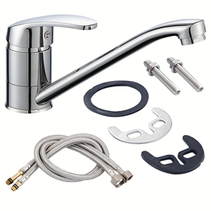 Robinet de lavabo à bec long monté sur le pont, corps en laiton et poignée en alliage de zinc, vente chaude - Product Image 1