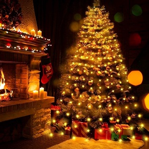 Guirlande lumineuse cascade pour <span class=keywords><strong>sapin</strong></span> de Noël, étanche IP44, 8 modes, avec étoile scintillante, intensité réglable, minuterie, pour intérieur et extérieur, décoration de Noël - Product Image 2