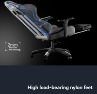 Chaise de jeu ergonomique pivotante de luxe en cuir de haute qualité avec repose-pieds, vente en gros