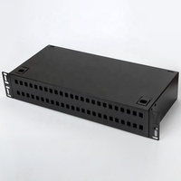Boîtier de terminaison ODF à 48 ports pour fibres optiques SC/FC/ST/LC, montable en rack, personnalisé, 19 pouces, intérieur, noir laqué