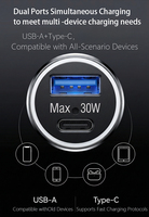 Localisateur de voiture intelligent compatible iOS et Android, chargeur de voiture PD 30W à utilisation directe, traceur de voiture sans fil anti-perte