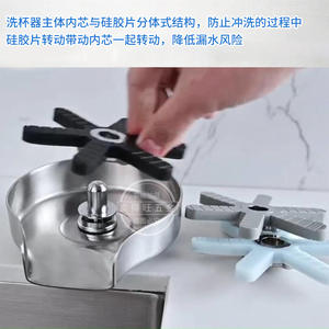 Lave-tasses en acier inoxydable à 10 trous, à jet haute pression, mural, économe en eau, design industriel pour les cafés, les salons de thé et l'usage domestique - Product Image 3