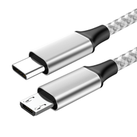 Câble de données USB-C vers Micro USB avec OTG, recharge bidirectionnelle, charge rapide, gaine tressée pour téléphone portable