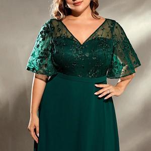<span class=keywords><strong>Vestido</strong></span> de Noche Nuevo para Mujer, Tallas L-4XL, <span class=keywords><strong>Azul</strong></span> <span class=keywords><strong>Marino</strong></span>, <span class=keywords><strong>Vestido</strong></span> para Fiesta Anual de Anfitriona - Product Image 3
