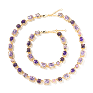 Uwin collezione di cristallo Baby rosa gemma catena ametista CZ Bling bracciale Vintage viola opale gioielli alla moda per donna uomo - Product Image 6