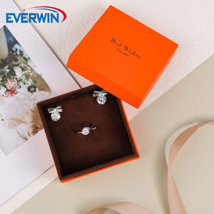 EVERWIN Custom Logo Fashionable Simple Style Square <b>Lid</b> and Base Ring Necklace Jewelry <b>Gift</b> Packaging Cotton Lining Jewelry <b>Box</b> - Product Image 3