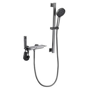 Shower Head Mixing Valve Faucet Single Handle Ceramic Valve Core Round Jet Spray Pattern Shower Set YQ110021G - Product Image 2