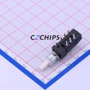 F2UEE Pushbutton Switch Through hole Component (THT) Switch Double Pole Double Throw Self-Locking 1000000 500mA - Product Image 2