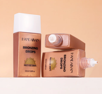 Fond de Teint Liquide Bronzant Maquillage Résistant à l'Eau Fini Mat Scintillant Hydratant Écran Solaire Correcteur Teint Foncé 4 Couleurs Tous Types de Peau