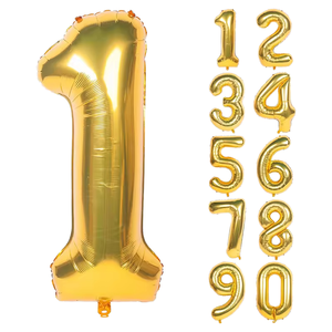 Palloncini in Lattice Dorati Rotondi con Numero Grande per <span class=keywords><strong>Compleanno</strong></span> Bambini, 36 Pollici, Decorazione per Feste con Elio - Product Image 1