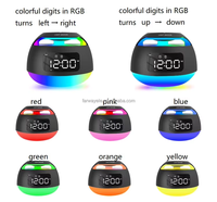 RGB Farbige Ambientebeleuchtung LED Digitaler Desktop-Musikwecker mit FM-Radio mit TF-Karte HI-FI BT-Lautsprecher