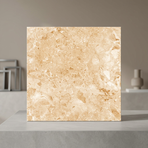 Glamour Beige Glazed Vitrified Porcelain Floor Tiles 600x600mm Polished Marble Look for Apartments - Product Image 4