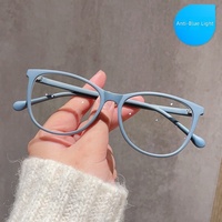 Lunettes de vue unisexe papillon œil-de-chat dégradé bleu-vert en TR90 ultra-légères anti-lumière bleue avec monture à verres transparents