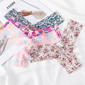 Braguitas de Bikini Triangulares de Cintura Baja para Mujer, Ligeras y Transpirables, con Estampado Floral de Encaje y Algodón, Estilo Pure Desire - Product Image 3