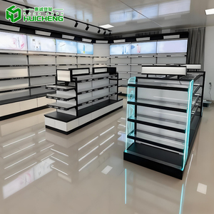 Kệ Beauty Salon Sản Phẩm Hiển Thị Tủ Trang Điểm Nội Thất Thiết Kế Hiển Thị Đứng Cho Mỹ Phẩm Cửa Hàng LED Mỹ Phẩm Hiển Thị Giá - Product Image 4