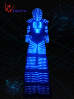 Contrôle sans fil programmé LED Stilt Walker Costume Show Custom LED Robot Show Rave Clothes Unisex Hip Hop Suits for Men DC 5V
