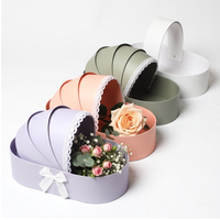 Boîte cadeau ovale élégante personnalisée pour berceau de bébé, avec poignée en dentelle, pour bouquet, mariage, baby shower, arrangement floral, emballage