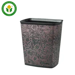 Wholesale leather cover plastic dustbin waste bin plastic trash bin