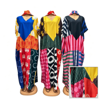 Gaun Wanita Afrika Model Kafatan Boubou Ukuran Besar, Motif Garis Abstrak, Gaun Bubu, Pakaian Tradisional Etnik Grosir