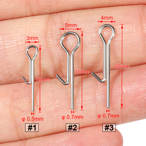Spinpoler Fishing Assist Stinger Spikes 16mm/19mm/20mm en acier inoxydable, broche de connexion, mousqueton pour swimbait, broche de verrouillage fixe, accessoires - Product Image 3