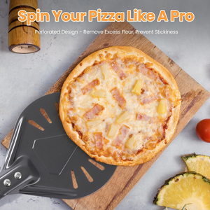 Pala per Pizza Forata da 7 Pollici in Acciaio Inossidabile, Spatola per Rotazione e Scorrimento della Pizza - Product Image 3