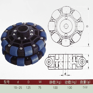 ล้อแก้วแบบหลายทิศทาง125มม. หุ่นยนต์เครื่องจักรคัดแยกและคัดแยกหินล้อแบบสากล - Product Image 5