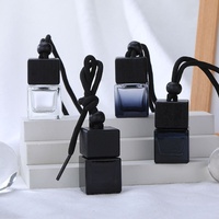 Diffuseur de parfum pour voiture en verre noir dégradé classique, vide, avec bouchon en bois noir personnalisé, pour huiles essentielles et parfums