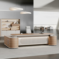 Ensemble de table et de chaise de bureau moderne, mobilier de bureau complet de luxe, design moderne, bureau de direction en forme de L pour PDG, directeur, cadre supérieur