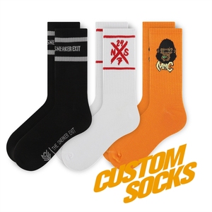 Calcetines deportivos con logo personalizado para hombre, medias deportivas con logo personalizado