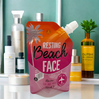 Pochette d'emballage plastique personnalisée, petite taille, réutilisable, recyclable, autoportante, pour liquides cosmétiques (lotion, masque facial, blush)