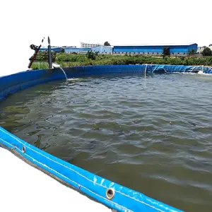 Corrugated plates aquaponics pisciculture high density fish framing tank with tarpaulin canvas