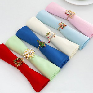 Servilletas de tela reutilizables de satén hechas a mano, duraderas teñidas lisas para el hogar Formal/informal, cubierta de mesa de comedor de avión - Product Image 3