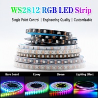 Bande lumineuse LED RGB WS2812B SMD 5050 flexible pour la décoration de la maison, les fêtes et l'éclairage commercial
